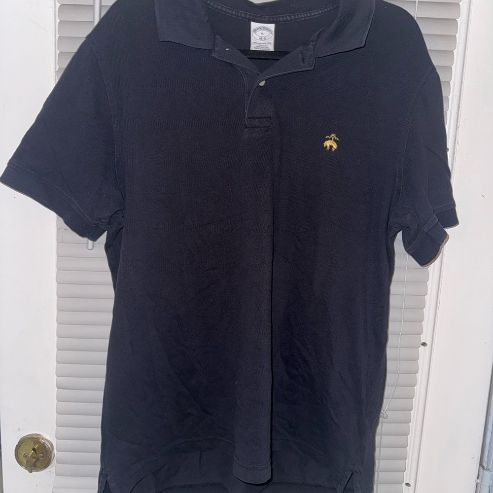 Brooks Brothers Black Polo Shirt with Gold Logo